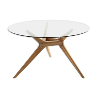 Ampm glass and wood table