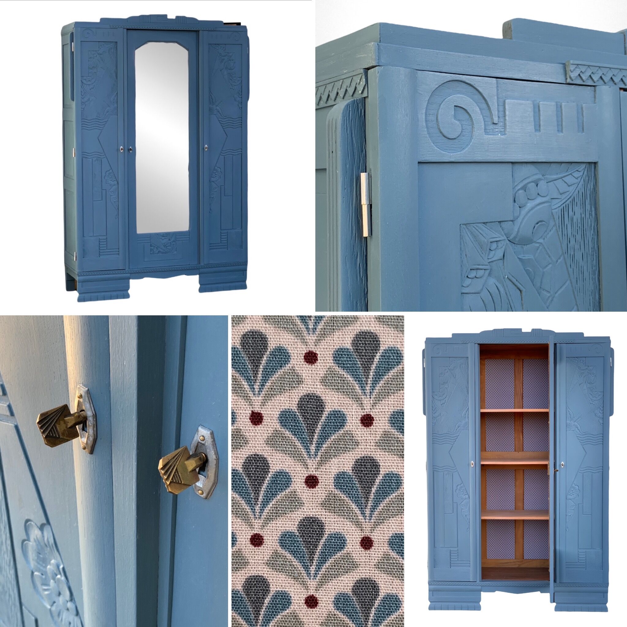 Blue wardrobe art deco 1930