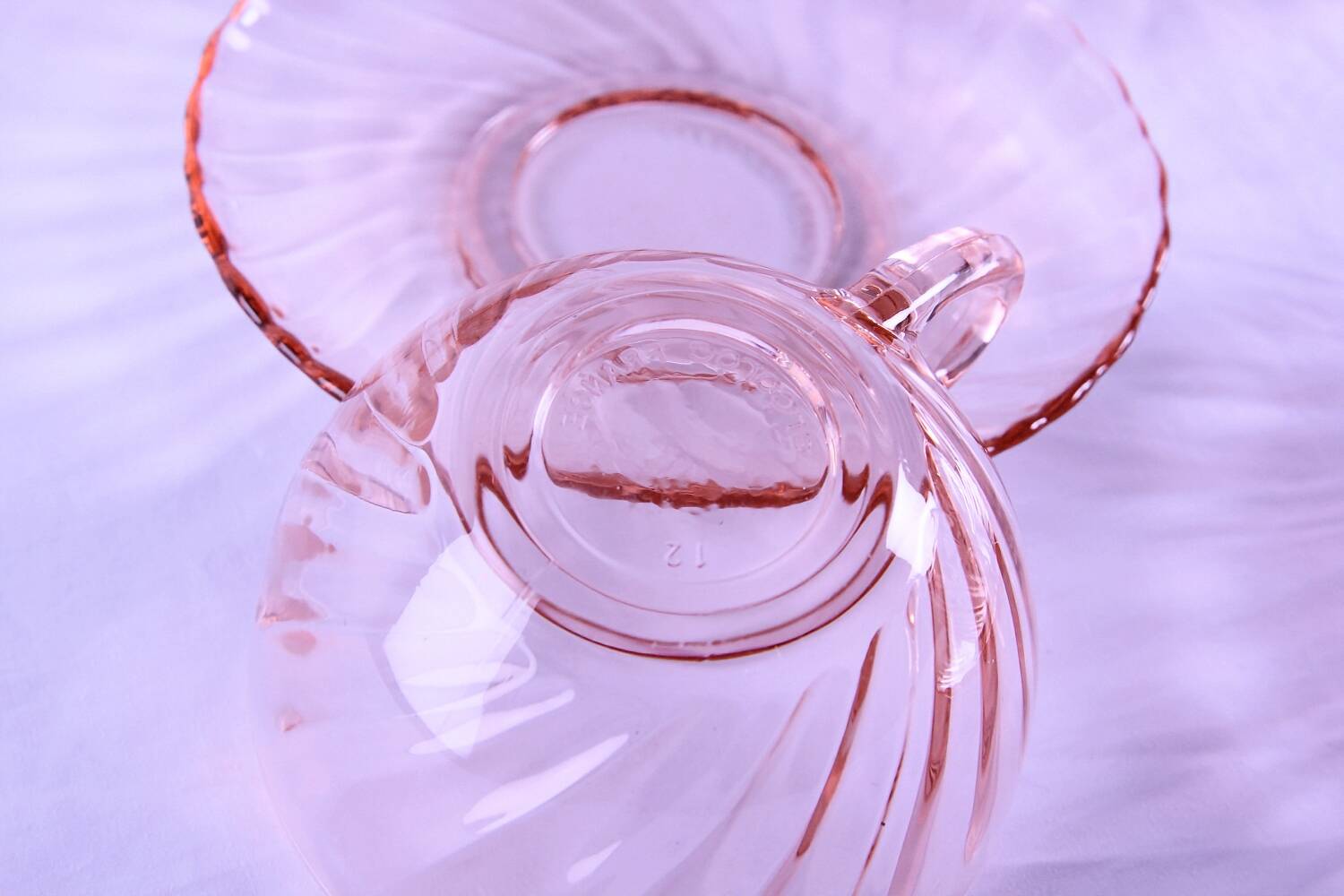 Rosaline pink glass coffee set