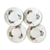 4 plates Iron Earth with gold-edged flowers