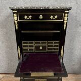 Secretary in black lacquered wood and gilded bronze