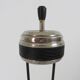 Minimalist tripod ashtray in black lacquered metal 50s 60s