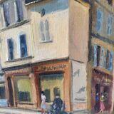 Signed village scene