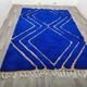 Handmade blue decorated rug 250cm x 200cm