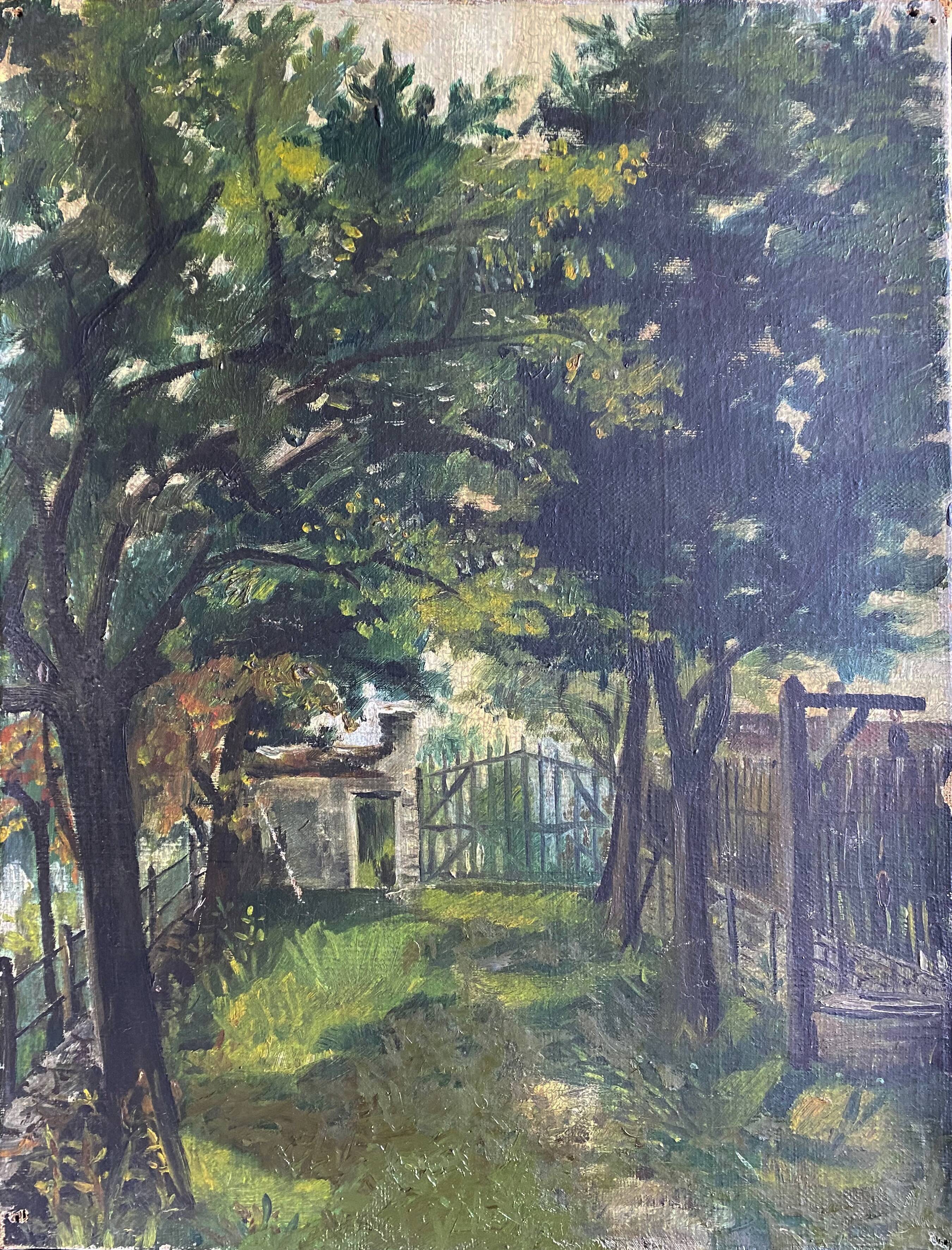 Paintings lot of 3 HST Landscapes Garden Pond early XX°