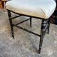 Napoleon III chair in blackened wood and beige fabric