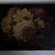 Tableau 19e roses du jardin fleurs huile sur bois