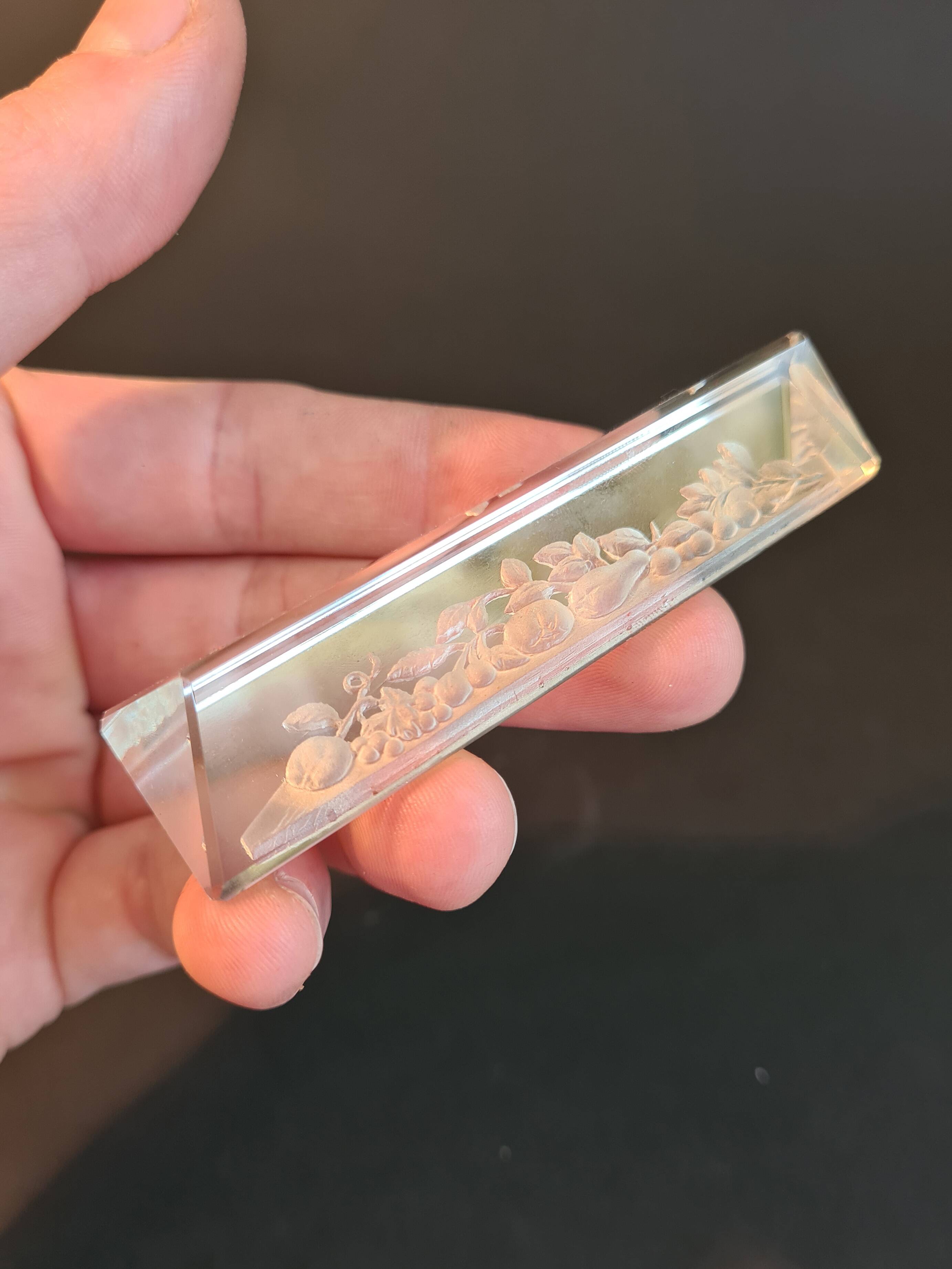 Set of 12 Art Deco Frosted Glass Knife Rests