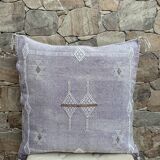Cactus silk cushion cover: Handwoven Moroccan cushion 48x48cm