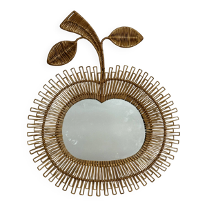 Miroir en Rotin de forme - pomme