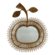 Rattan mirror in the shape of an apple from the 1960s Italy.