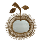 Rattan mirror in the shape of an apple from the 1960s Italy.