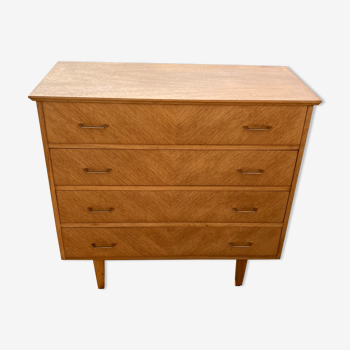 Vintage light oak chest of drawers