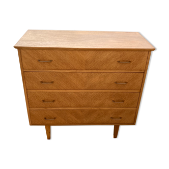 Vintage light oak chest of drawers
