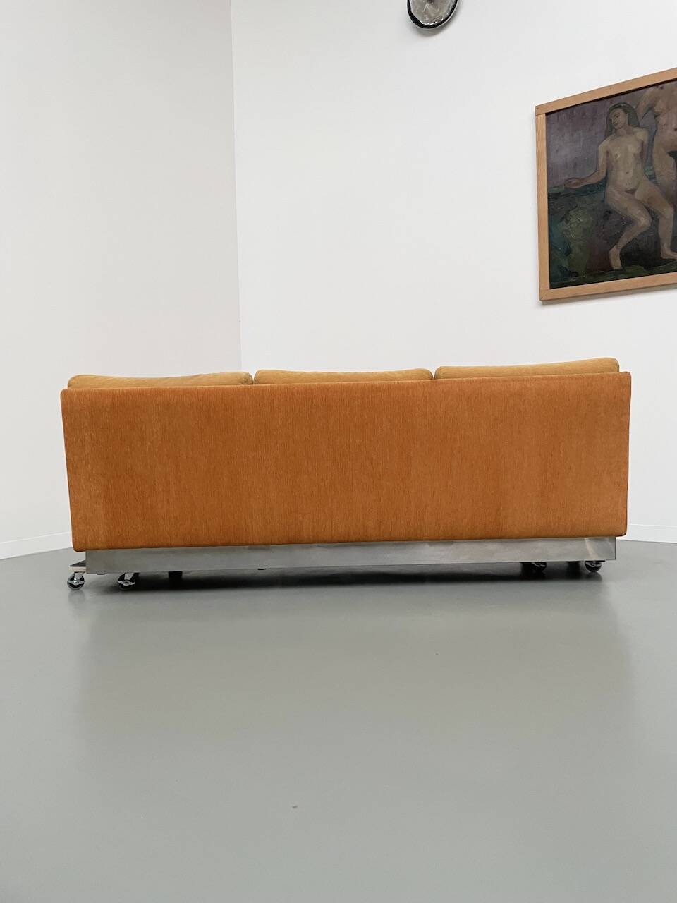 Jacques Charpentier 3-seater stainless steel sofa