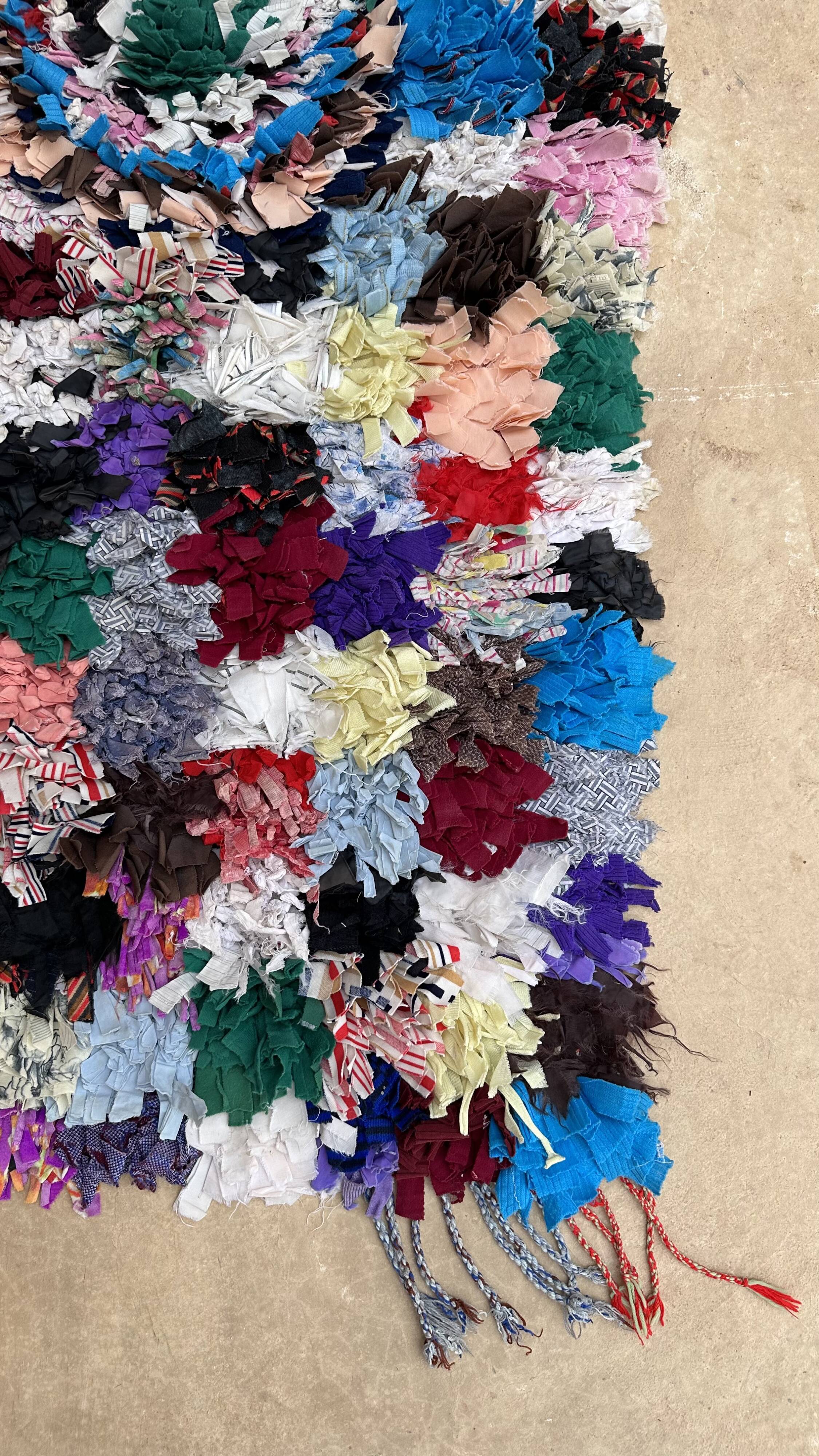 Colorful Boucherouite Berber rug - 63 x 162 cm