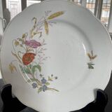 Lot de 3 assiettes plates anciennes Longchamp en terre de fer