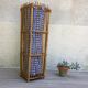 Panier rotin et tissu vishy bleu vintage