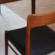 4 vintage Scandinavian chairs in teak and blue fabric - Model 26 by Henning Kjærnulf
