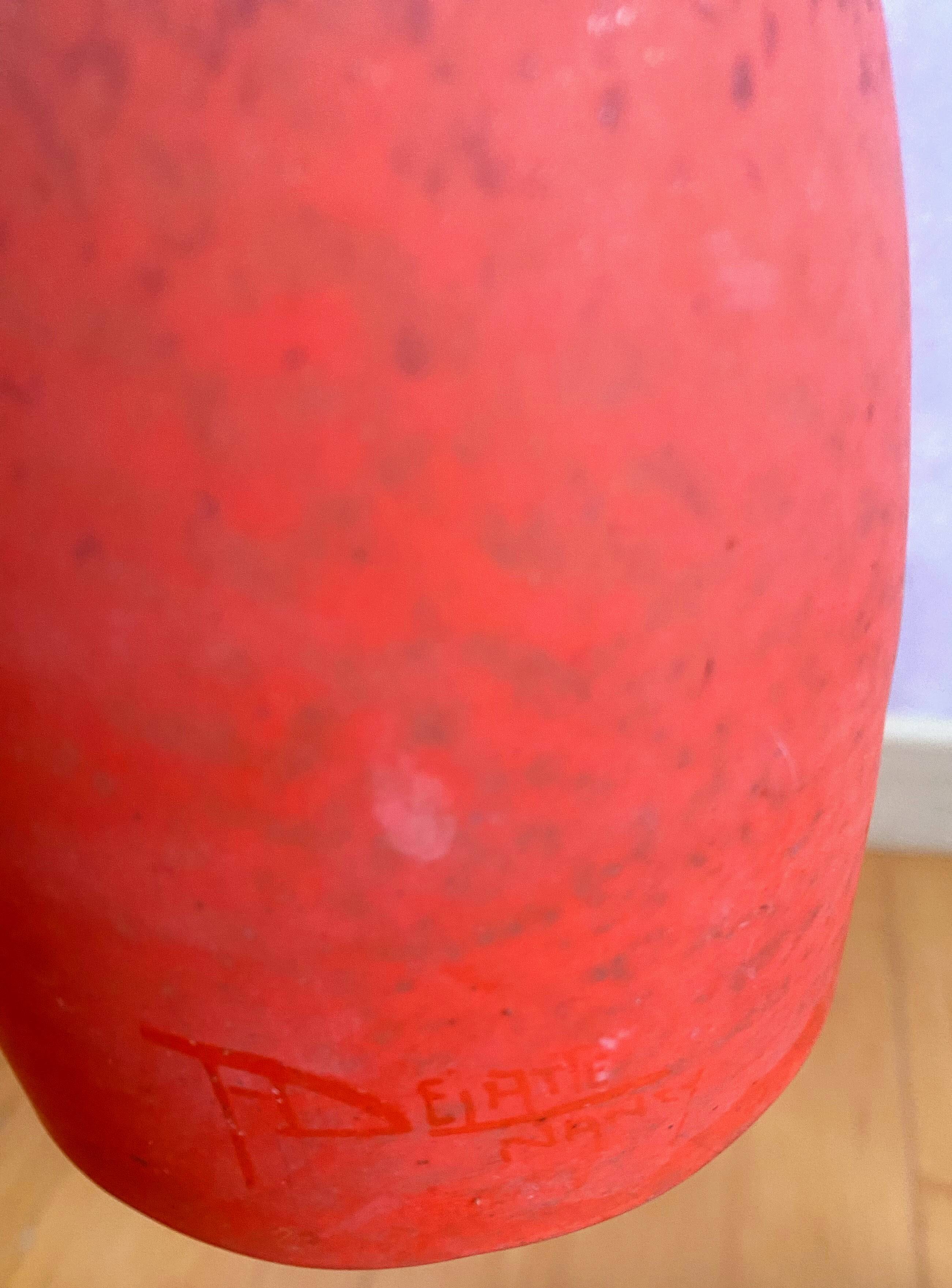 Antique Art Deco wrought iron lustre with 3 tulips in pâte de verre signed Delatte.