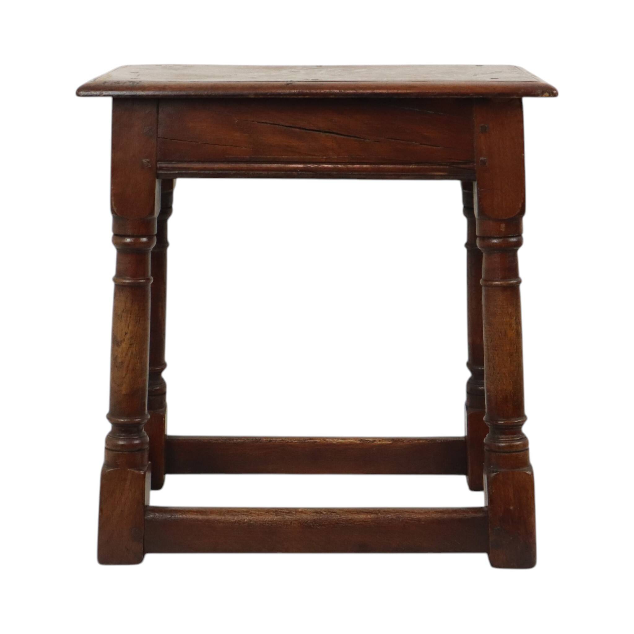Tabouret en chêne massif anglais, 19e siècle