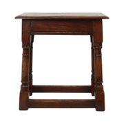 Antique Solid Oak English Joint Stool, 19th Century