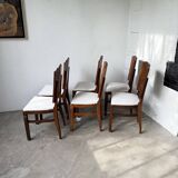 Set 6 chaises art déco chêne 1940