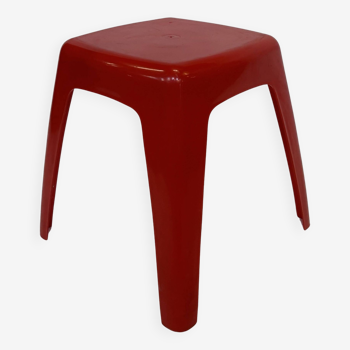 Tabouret en plastique rouge Space Age, du milieu XXème