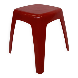Vintage Space age plastic stool table mid century red plant stand