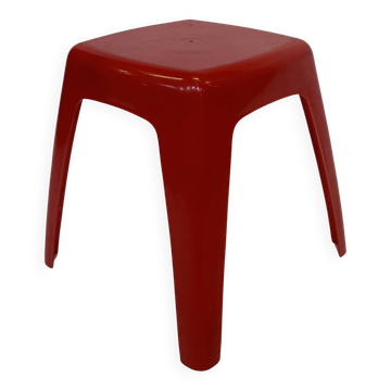 Vintage Space age plastic stool table mid century red plant stand