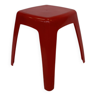 Tabouret en plastique rouge Space Age, du milieu XXème