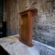Vintage wall cabinet / mini showcase / wall cabinet: glass & wood