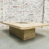 Vintage travertine coffee table by Georges Mathias