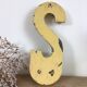 Vintage yellow sign letter S