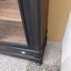 Bookcase black patina shell pediment 2 drawer doors