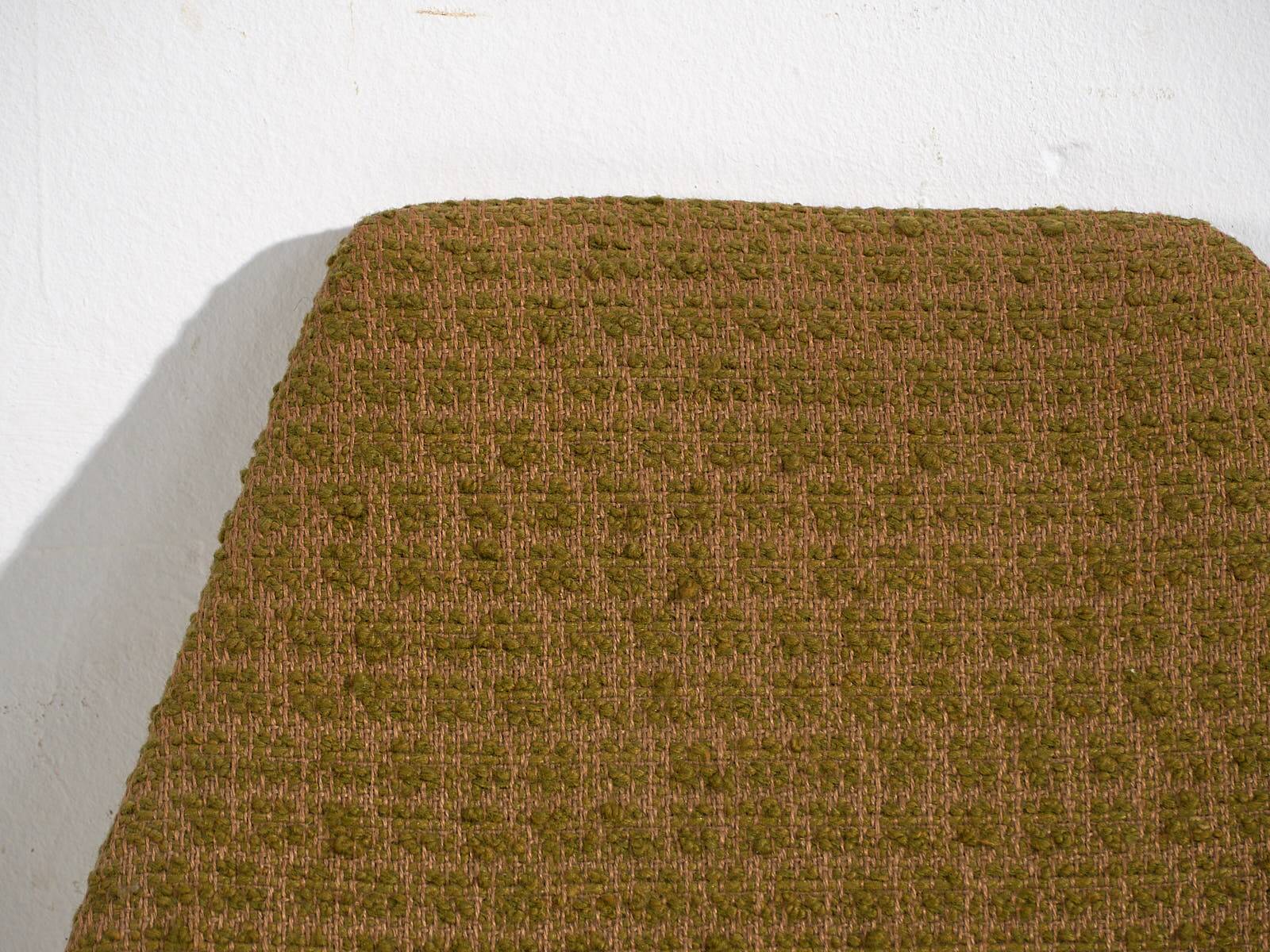 Chair in wood and ochre fabric, c.1960