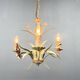 Vintage Metal Floral Chandelier, France, 1970's