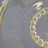Coupe plate plat verre soufflé moulé coloré jaune miel Pierre D’Avesn Art Déco