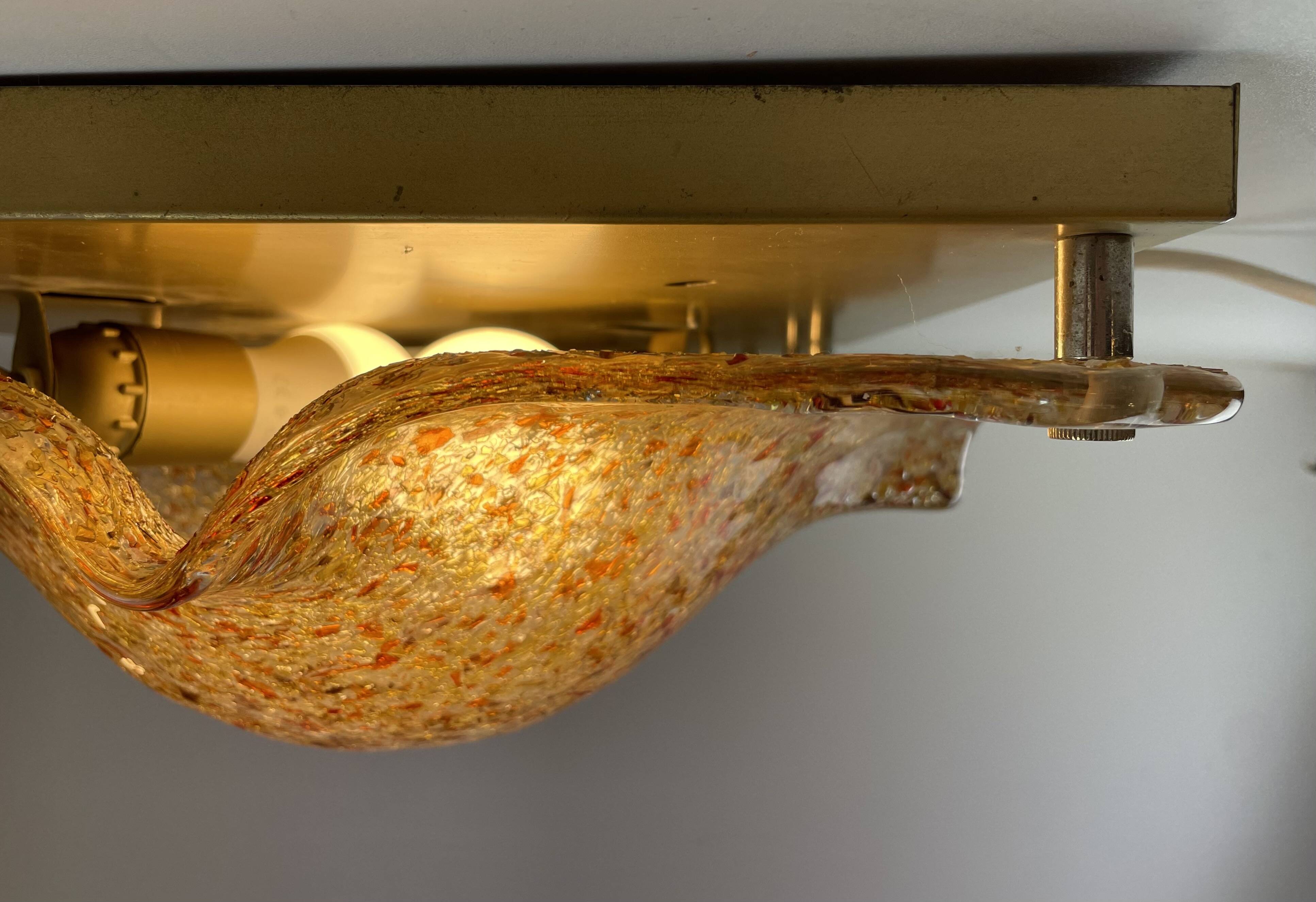 Pair Murano Ceiling or Wall Lamp, 1970s