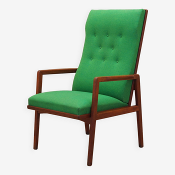 Teak green armchair, Danish design, 1970s, production: Denmark