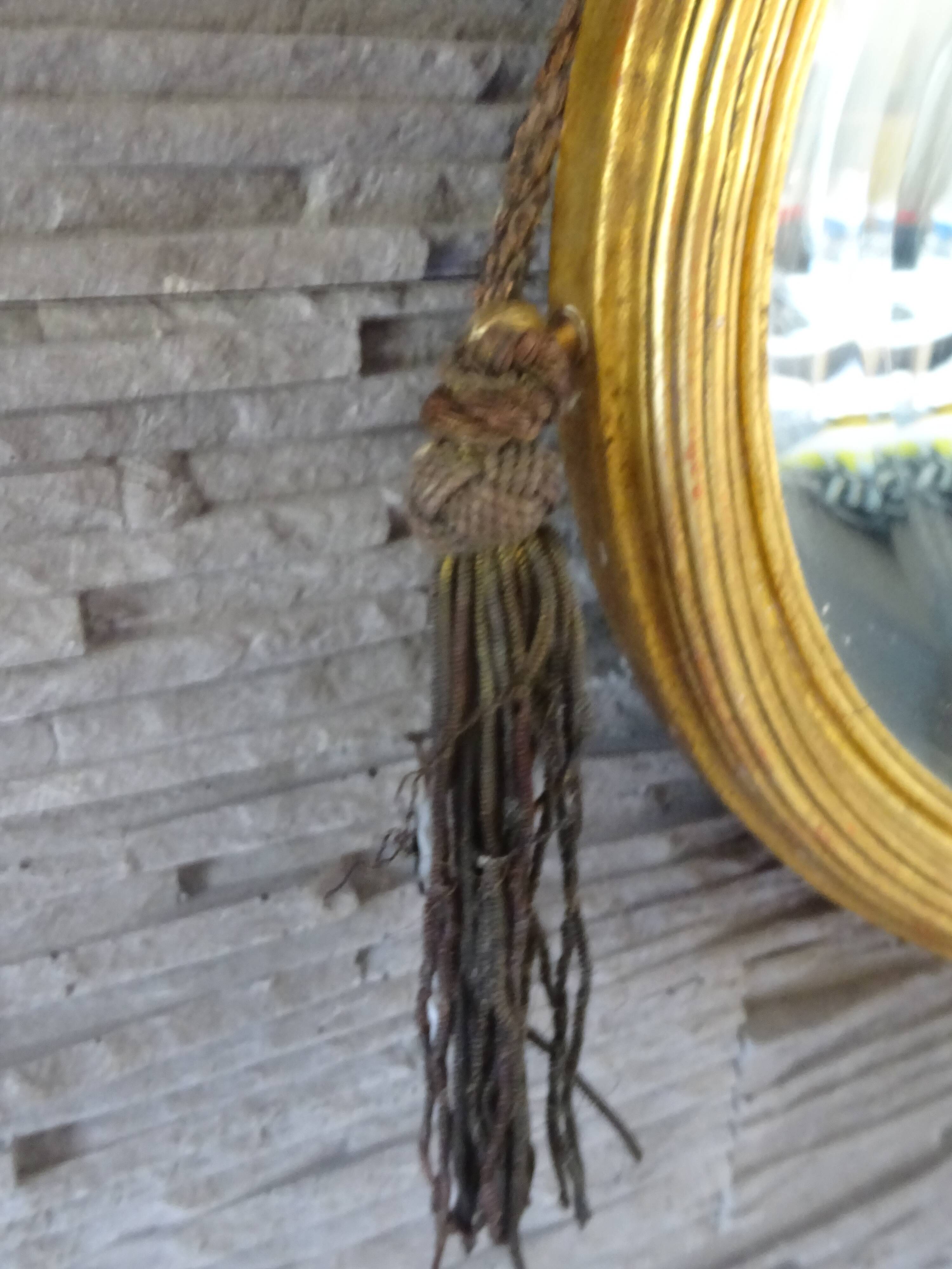 large old oval golden mirror 84x51cm