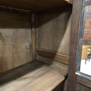 Bibliothèque vitrée vintage en bois foncé