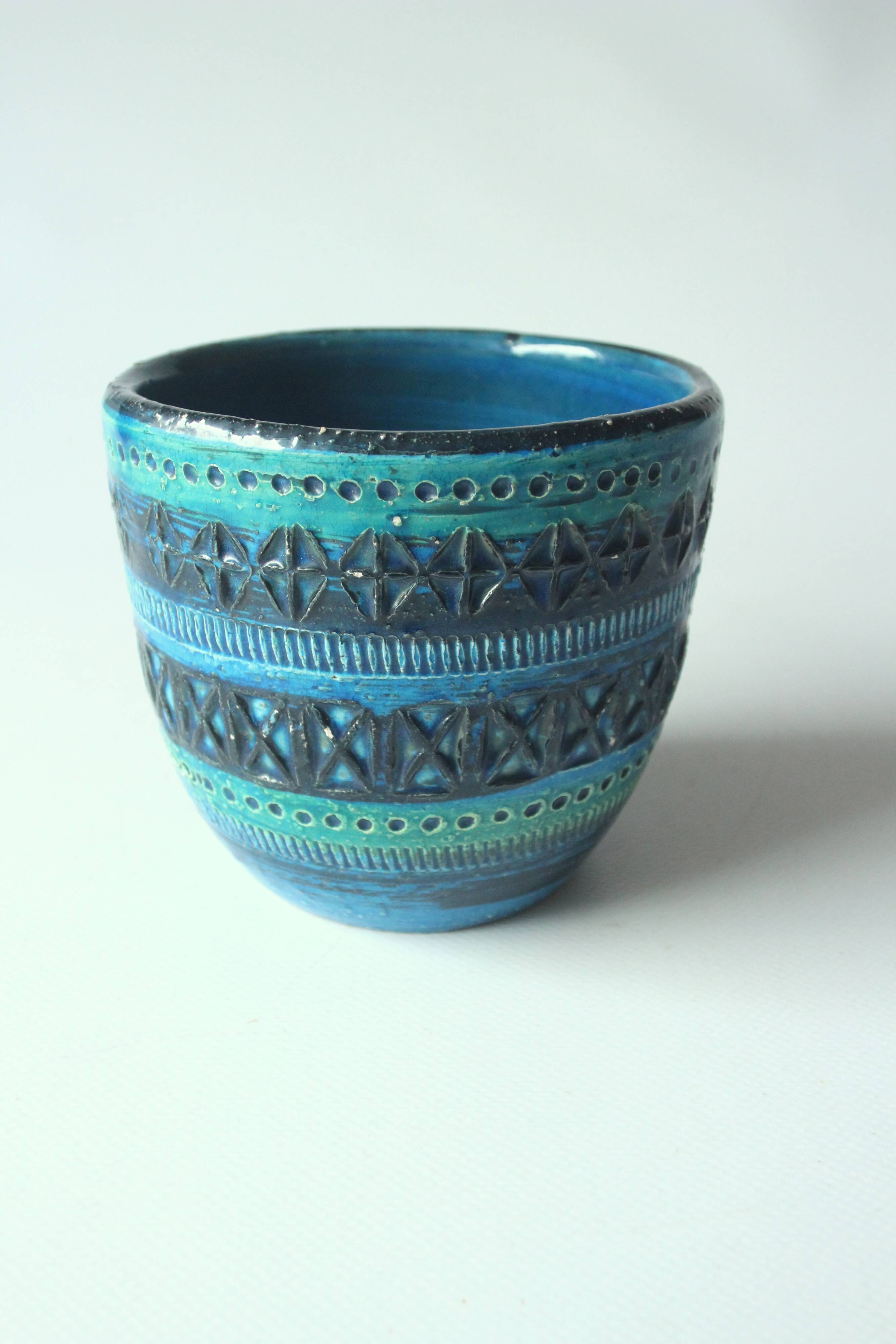 Small bitossi planter - designed by Aldo Londi - marked - vintage