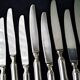Box of 12 silver metal table knives SFAM Model Filet