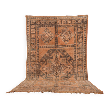 Terracotta Vintage Moroccan Rug 199 x 342 cm, Berber Handmade Wool Rug boho