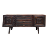 Brutalist African sideboard attributed to Berquin 1960