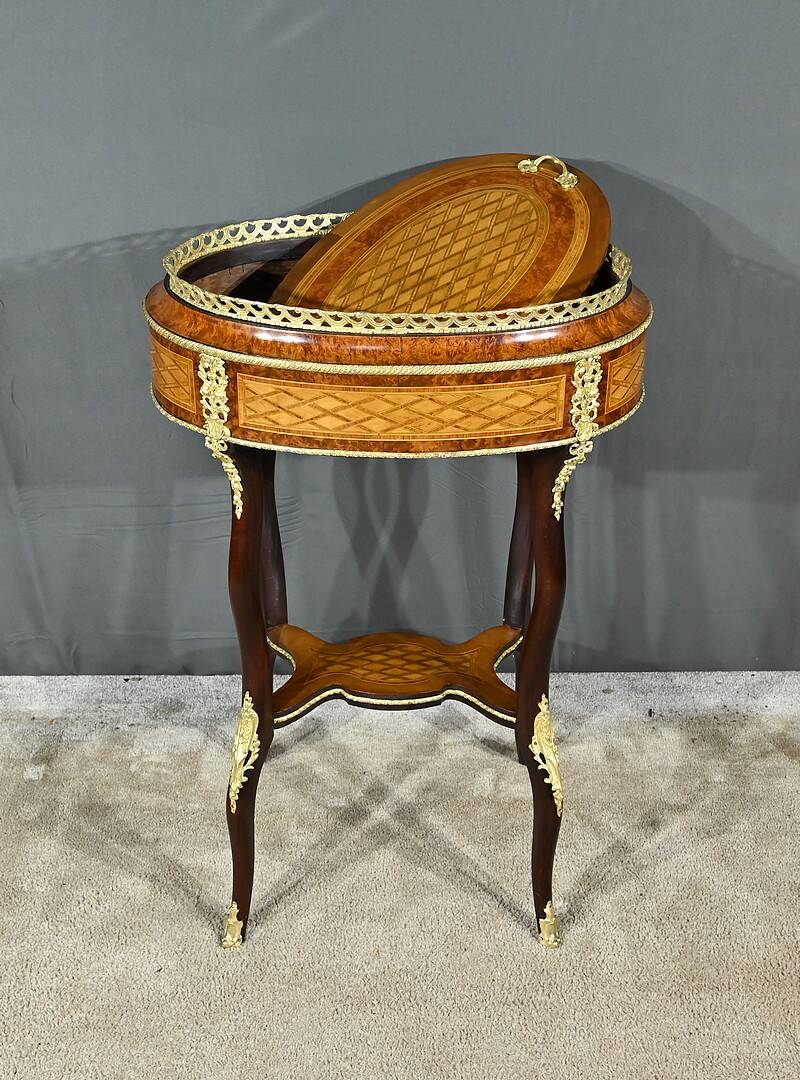 Planter in Precious Wood Marquetry, Napoleon III Period – Mid-19th Century