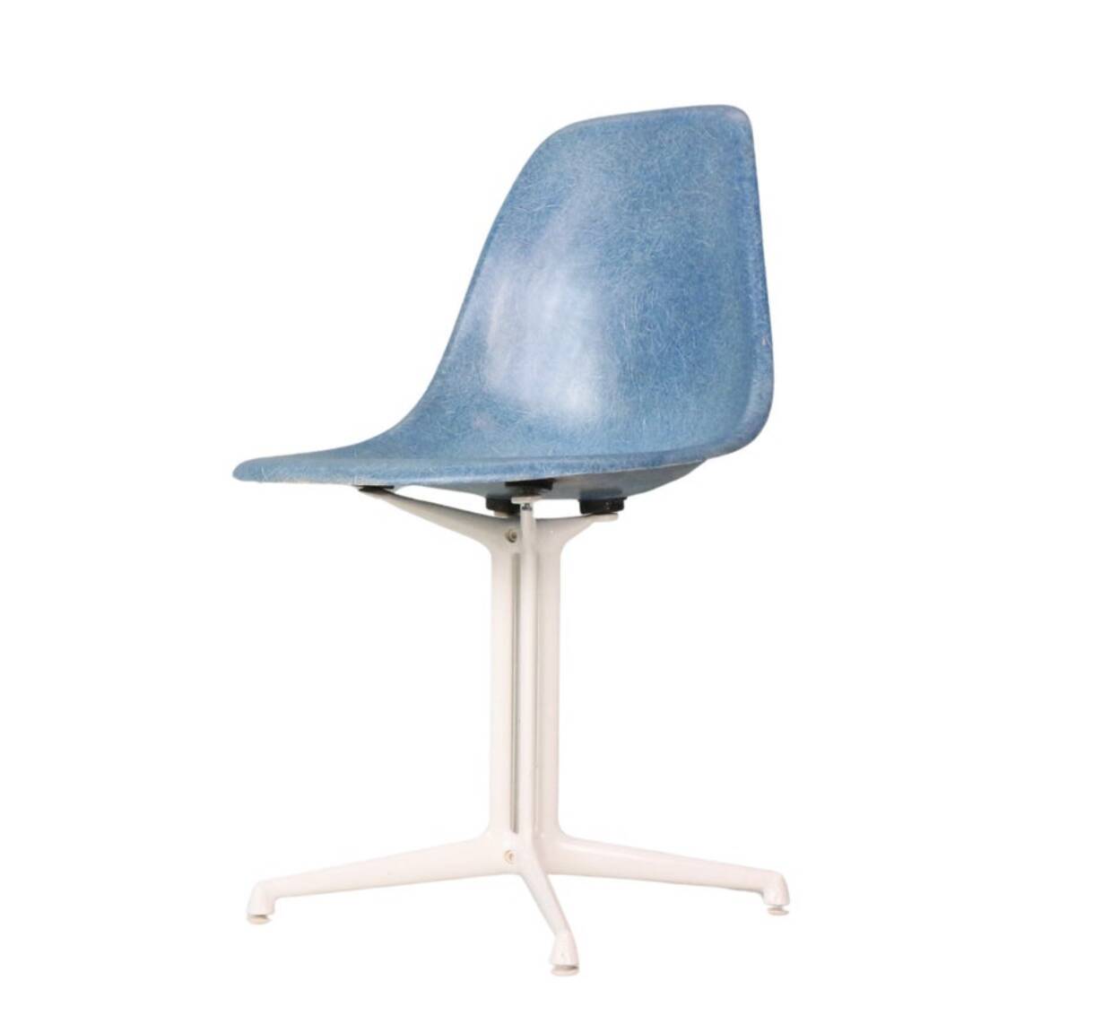 Charles & Ray Eames "La Fonda" Blue Fiberglass Chairs Herman Miller