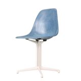 Charles & Ray Eames "La Fonda" Blue Fiberglass Chairs Herman Miller
