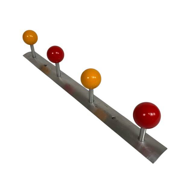 Wall-mounted coat rack with colored balls, 1950s